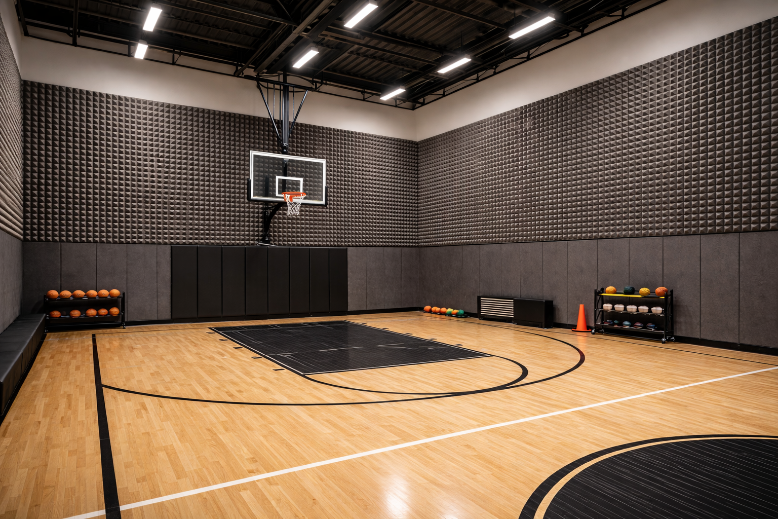 Foam wall basketball court
