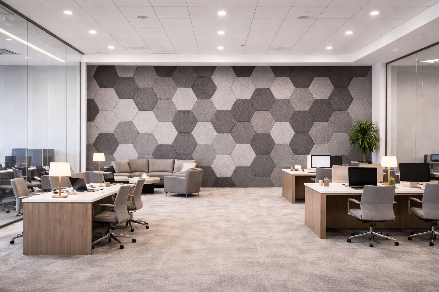 PET acoustic hex office space